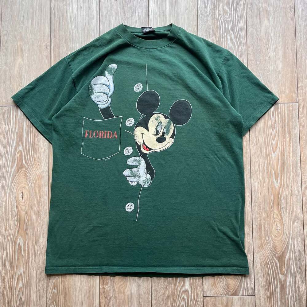 Vintage Sherry's Best Disney Mickey Mouse Florida Graphic Green T-Shirt